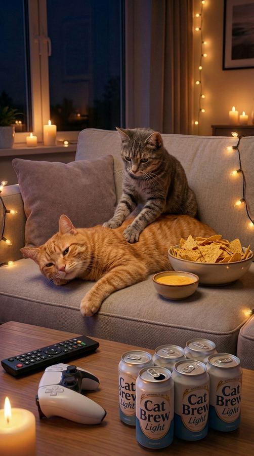 Barny and a friend lounging on the couch.